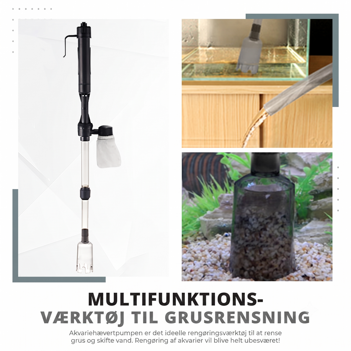 Elektrisk Akvariestøvsuger – Til bundrengøring