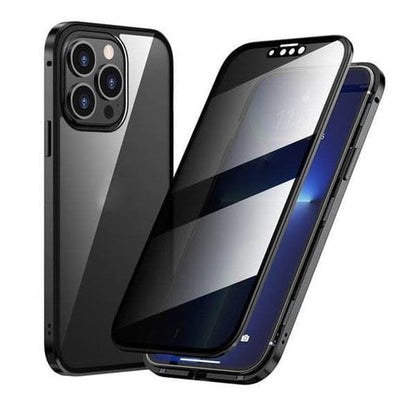 360° Privacy Mobilcover – Anti-Spy Hærdet Glas & Magnetisk Metalramme