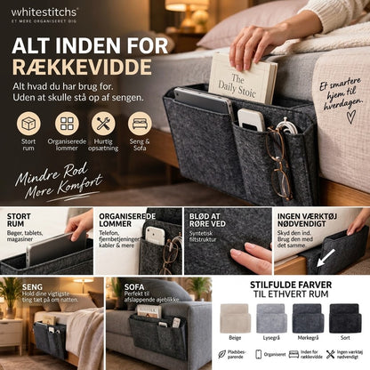 Praktisk Sengelomme i Filt – Sengeorganizer Uden Montering