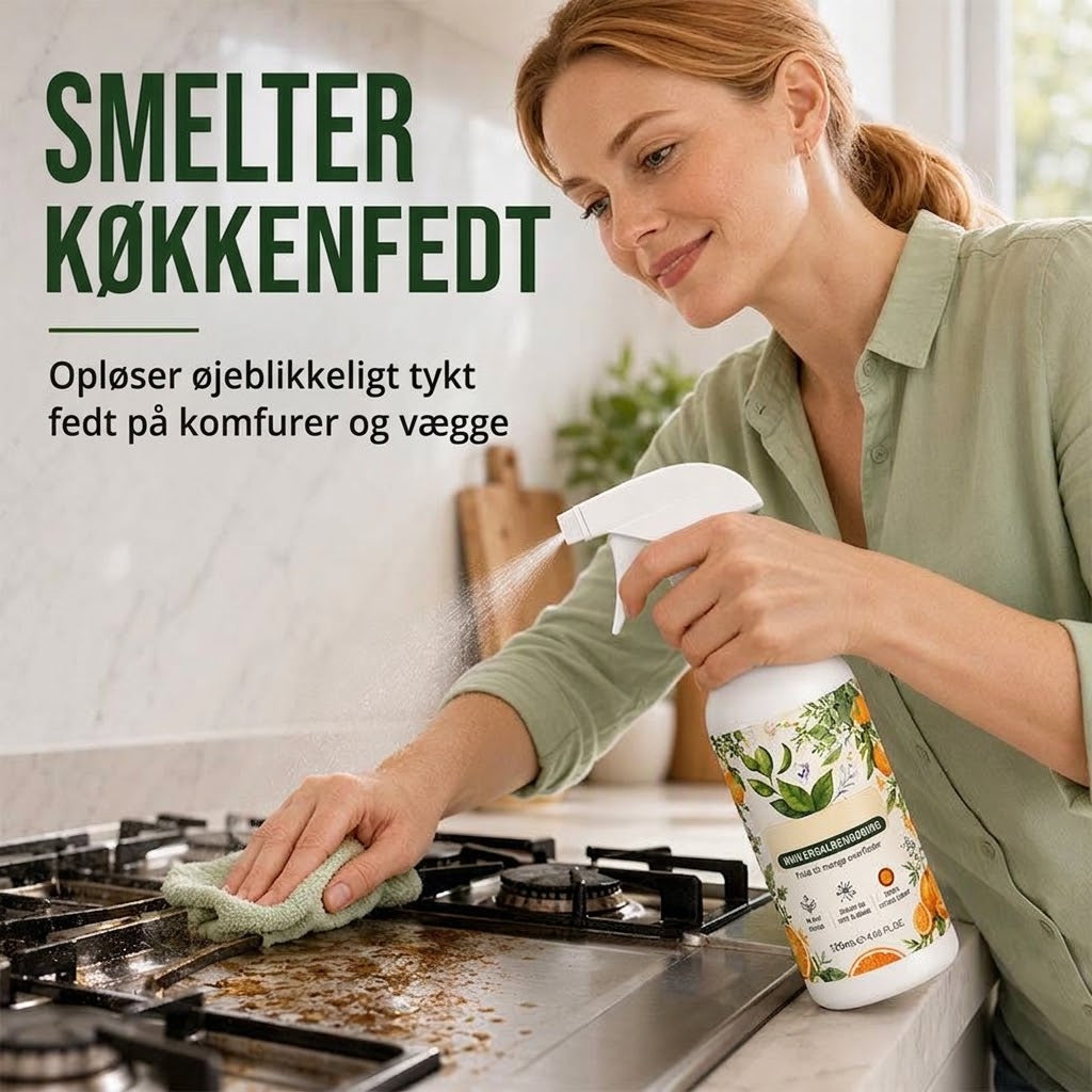 Effektiv Universalrengøringsspray – Affedter, Fjerner Pletter & Giver Frisk Duft