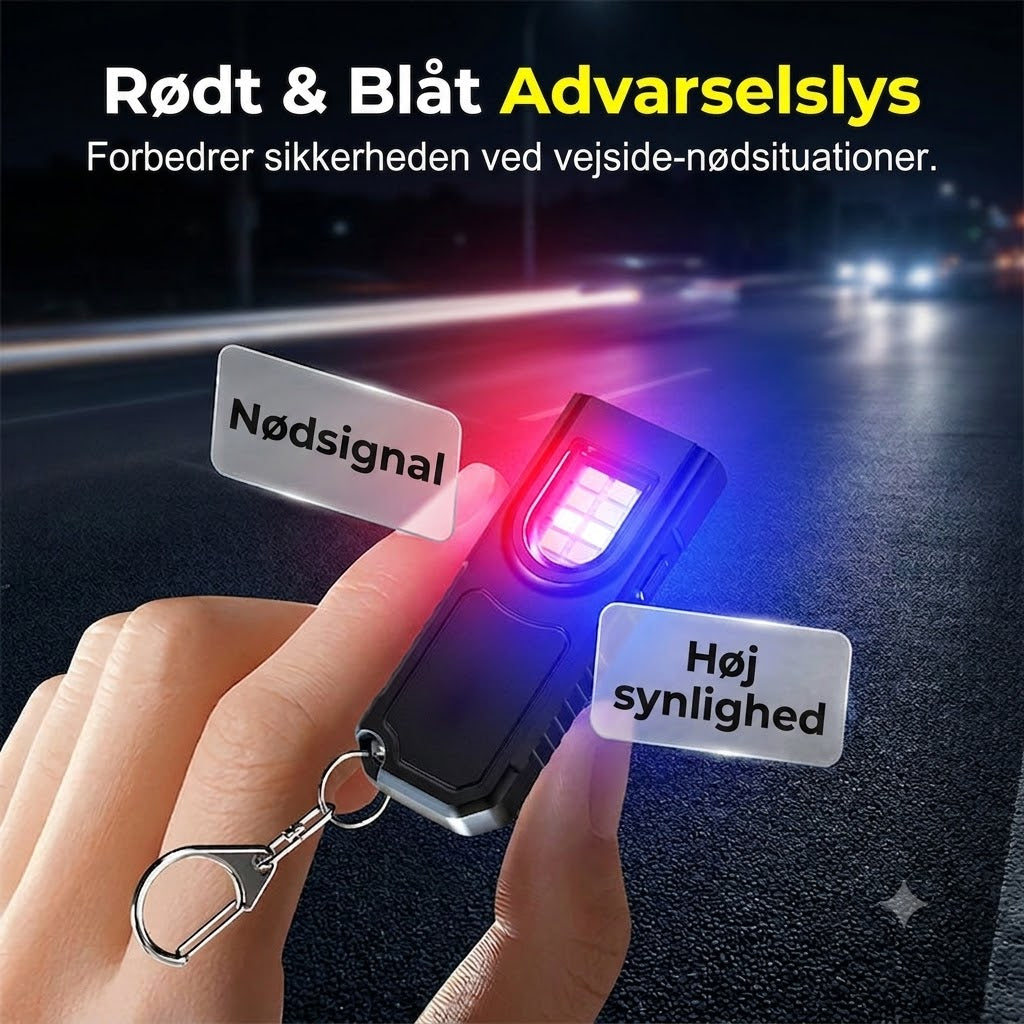 Mini nøgleringslygte med magnetisk base til praktisk hverdagsbrug
