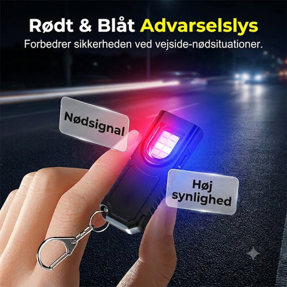 Mini nøgleringslygte med magnetisk base til praktisk hverdagsbrug
