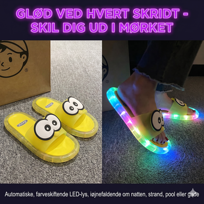 Søde Ande-Hjemmesko med Farveskiftende LED-Lys