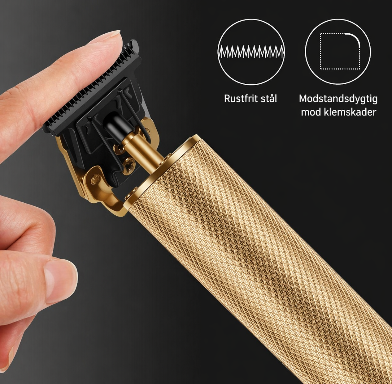 Professionel Trimmer i Metal til Mænd – Skarpe Konturer og Tæt Barbering