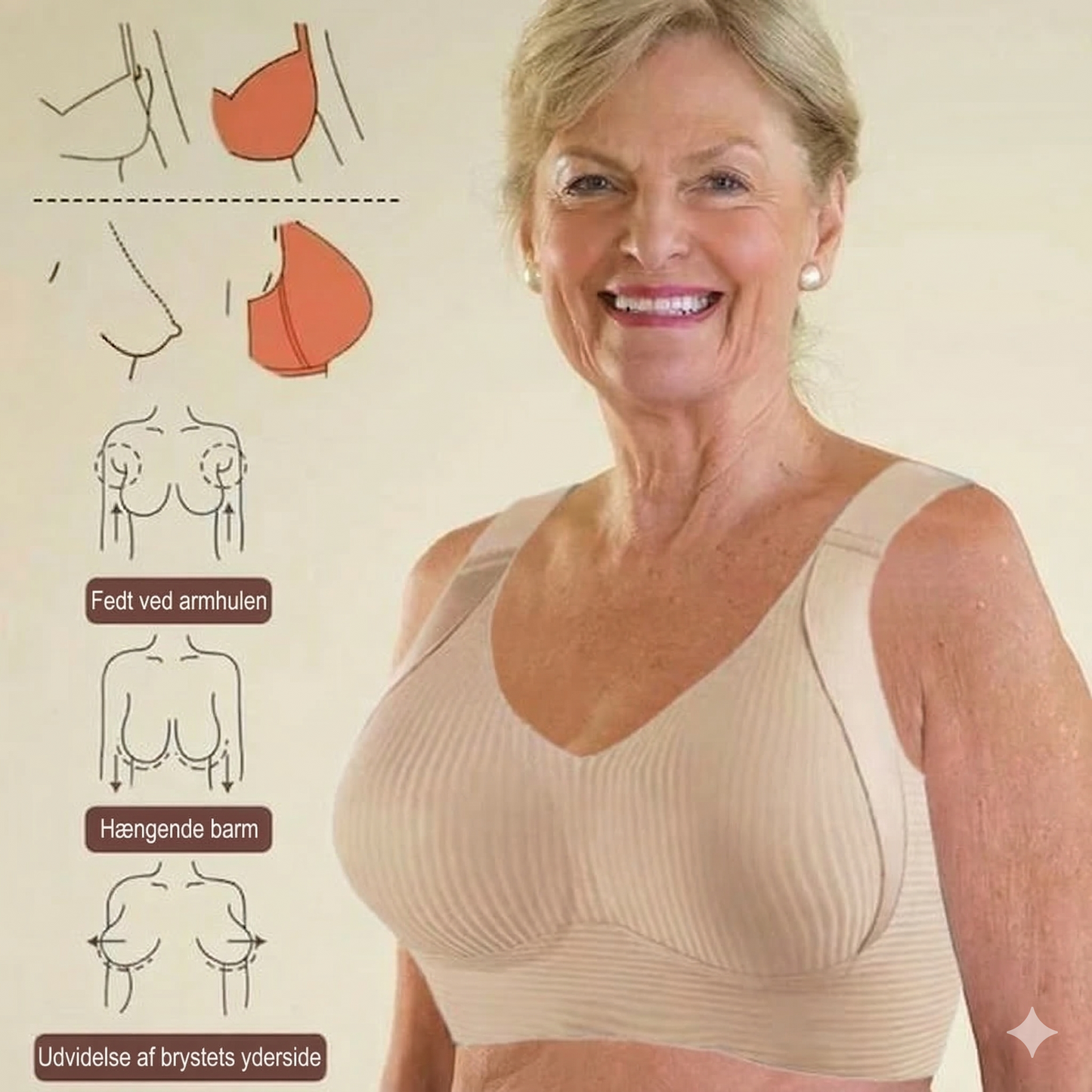 Superstödjande BH Push-up-BH utan bygel Inga hängande bröst längre