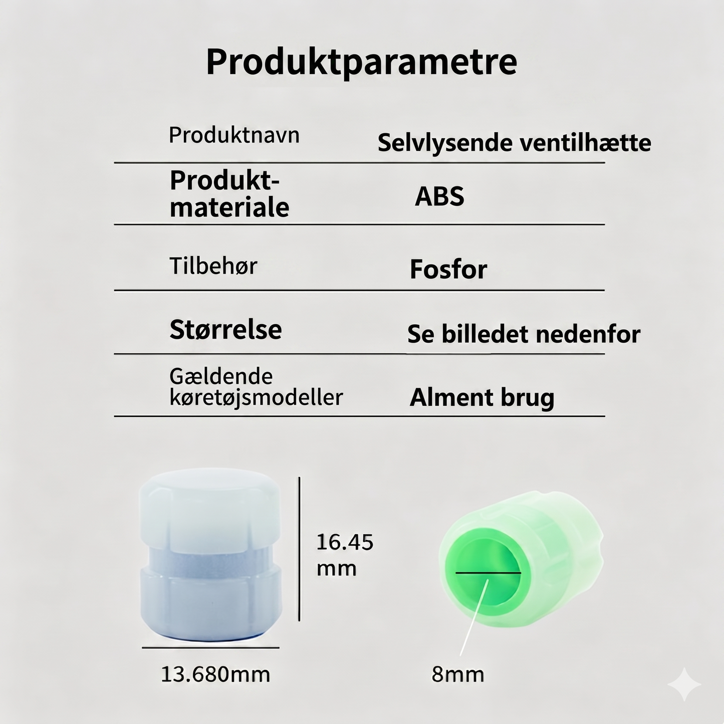 Selvlysende Ventilhætter: Universel Beskyttelse med Glow-Effekt