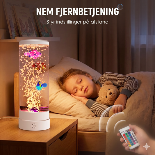 Afslappende LED Akvarie-Boblelampe med Fjernbetjening
