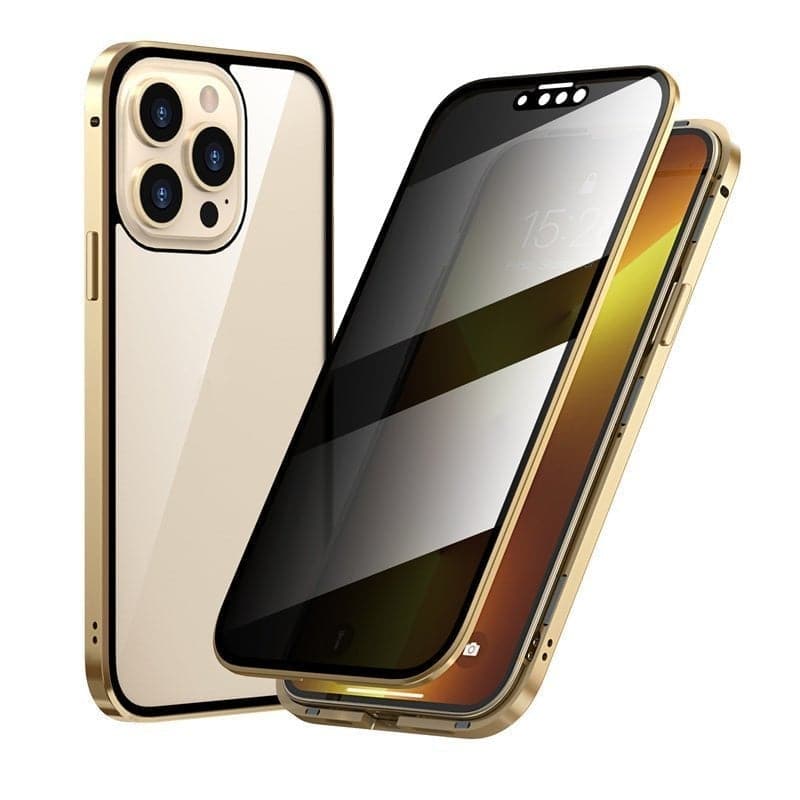360° Privacy Mobilcover – Anti-Spy Hærdet Glas & Magnetisk Metalramme