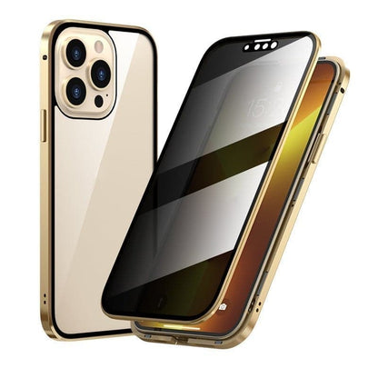 360° Privacy Mobilcover – Anti-Spy Hærdet Glas & Magnetisk Metalramme