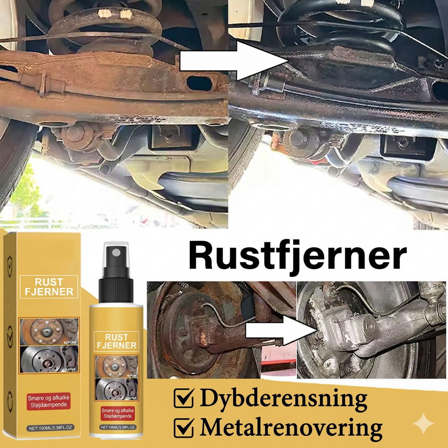 Professionel Spray til Fjernelse af Metalrust – Skånsom mod Bilens Lak