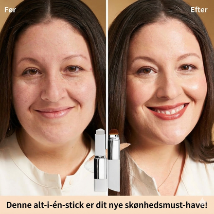 All-in-One Skønheds-Stick – Foundation, Hudpleje & Børste