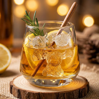 Mini Highland Cow isterningbakke – Sød 3D-is til drinks, fester og gaver