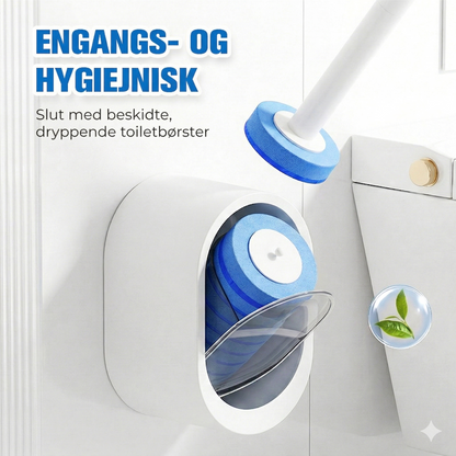 Væghængt Toiletbørste med Engangshoveder – Berøringsfri og Hygiejnisk Rengøring