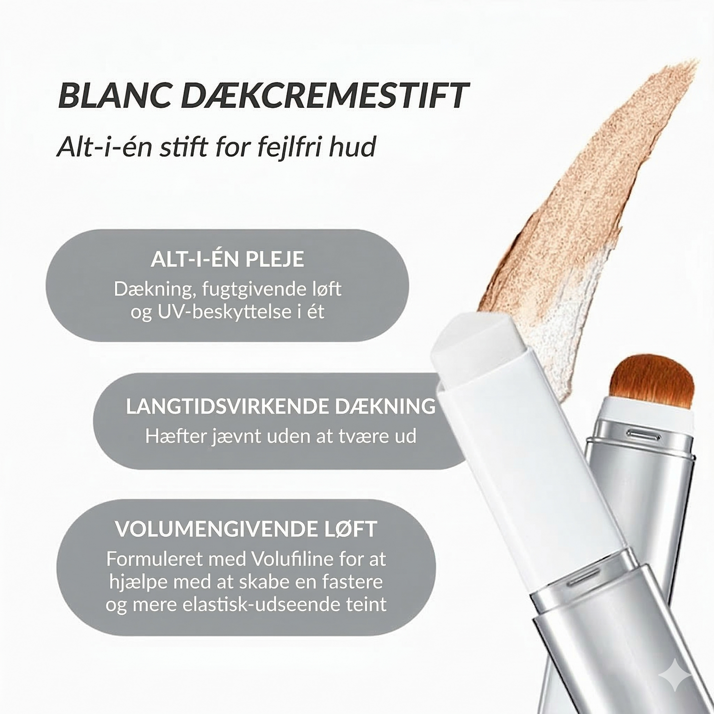 All-in-One Skønheds-Stick – Foundation, Hudpleje & Børste