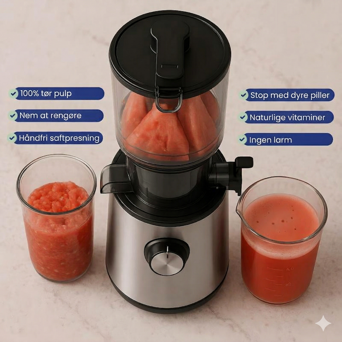 Fuldautomatisk Juicer med Stor Åbning – Pres Hele Frugter og Grøntsager Uden Forskæring