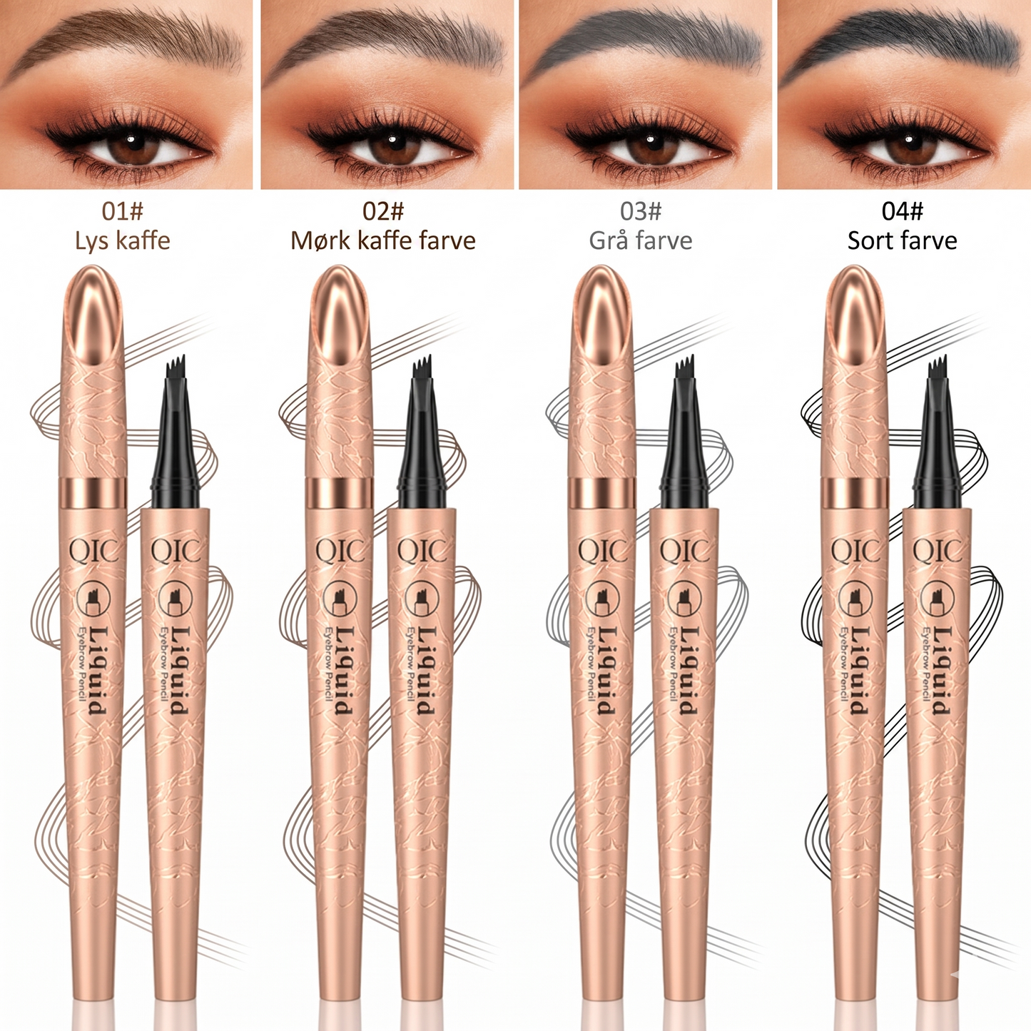 Vandfast 3D Øjenbrynspen med Microblading-Effekt