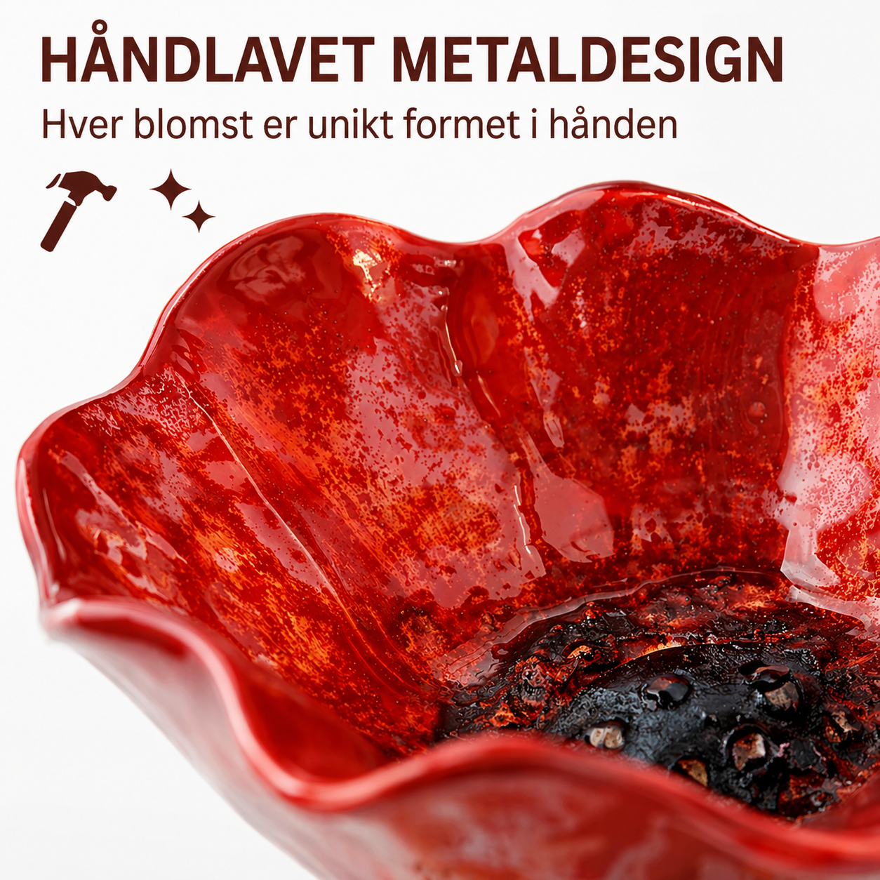 2-i-1 Metalblomst og Fuglebad: Dekorativ Vandstation til Haven