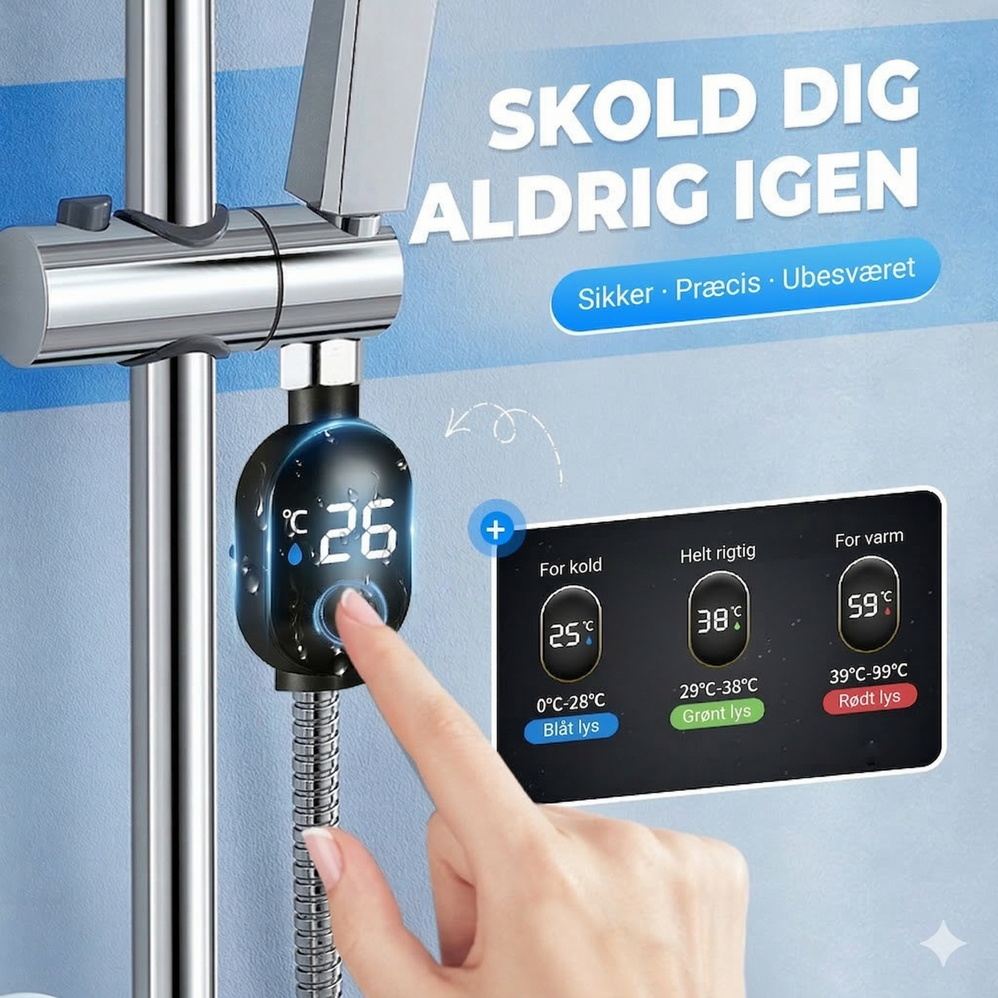 Letlæseligt digitalt badetermometer – Skånsom beskyttelse, øjeblikkelig temperaturvisning og babysikker