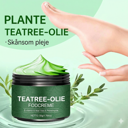 Beroligende Fodcreme med Aloe Vera og Tea Tree Olie – Slip for Tørre, Ru Fødder og Revner