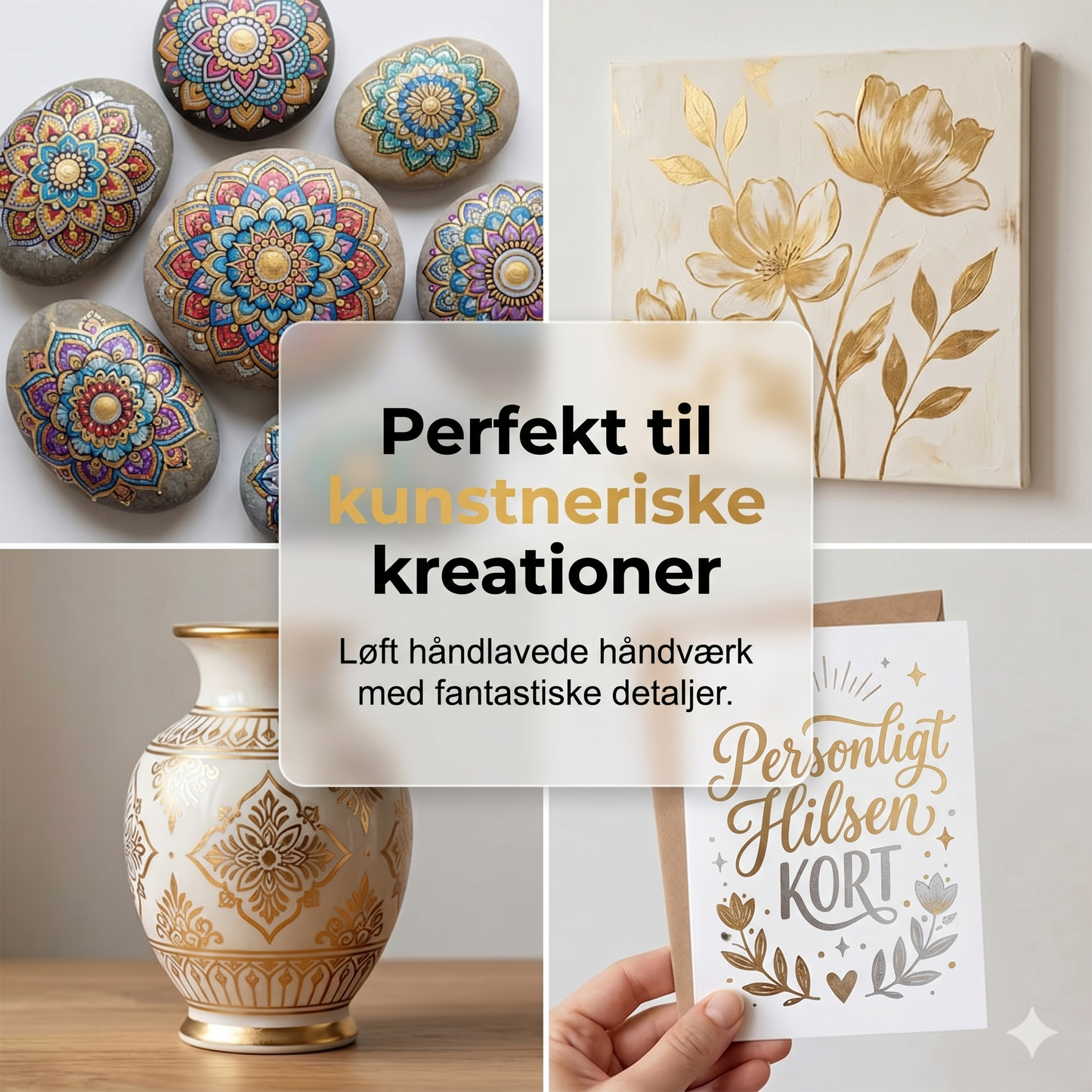 Vandbaseret Metallic Maling--Lugtfri Guld/Sølv
