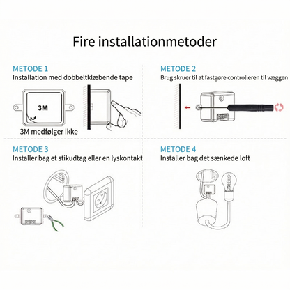 Trådløs Afbryder – 100% Batterifri & Nem Montering