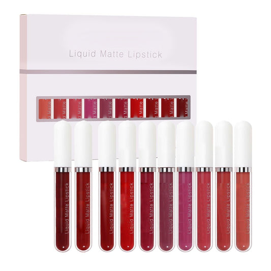 10-Pak Kyssesikker Mat Lipgloss – Langtidsholdbar og Plejende