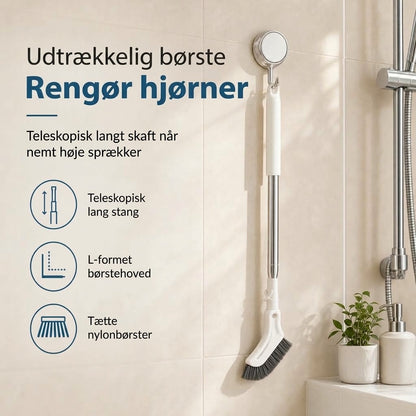 Multifunktionel Gulvskrubbe med Teleskopskaft – Nå Alle Hjørner Ubesværet