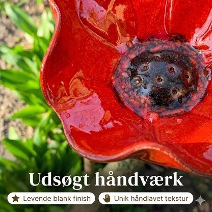 2-i-1 Metalblomst og Fuglebad: Dekorativ Vandstation til Haven