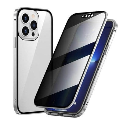 360° Privacy Mobilcover – Anti-Spy Hærdet Glas & Magnetisk Metalramme
