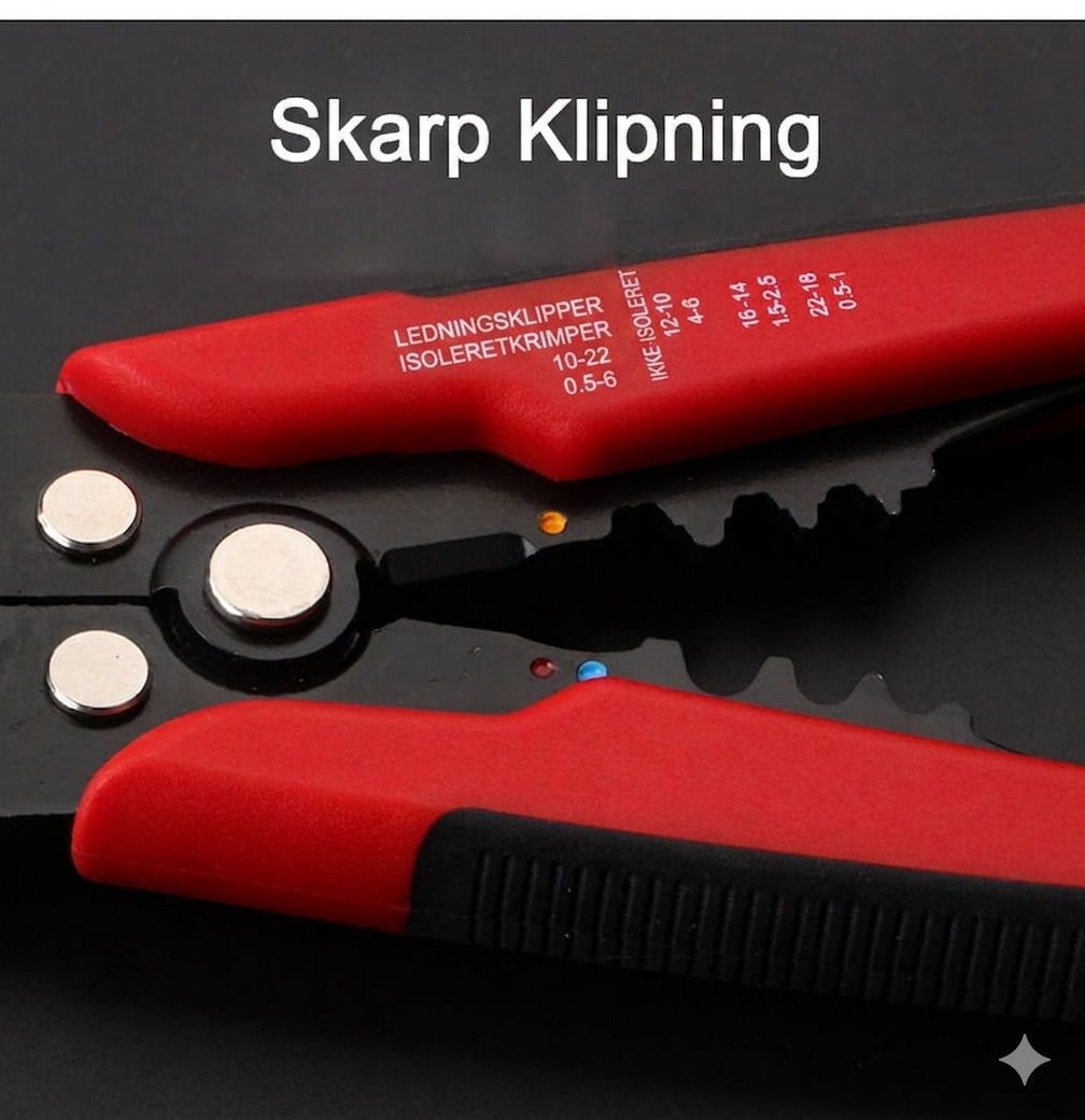 Automatisk 3-i-1 Afisoleringstang: Præcis Afisolering, Klip og Krympning