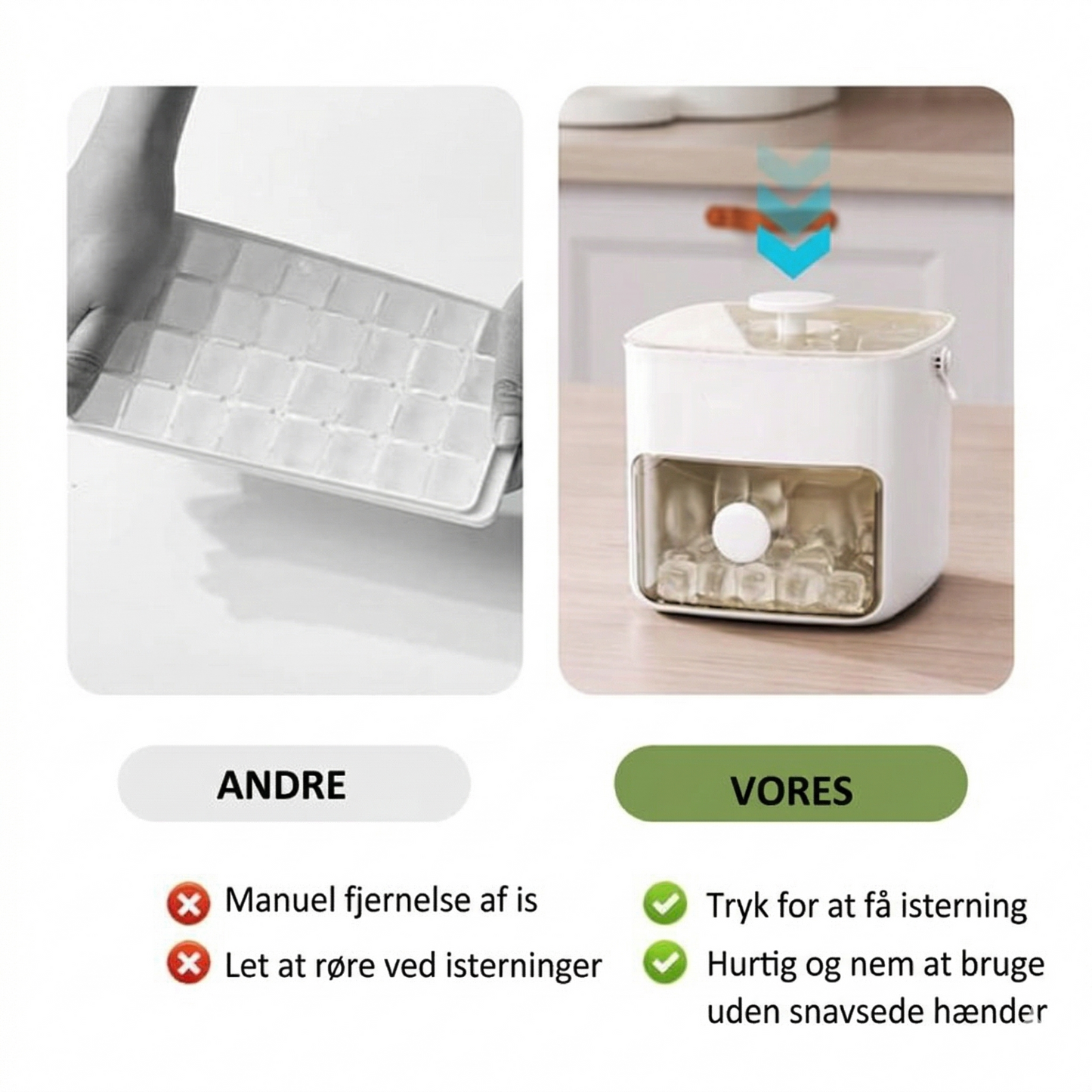 2-Lags Isterningebakke med Opbevaringsboks – Nem Frigivelse med Ét Tryk (48 stk.)