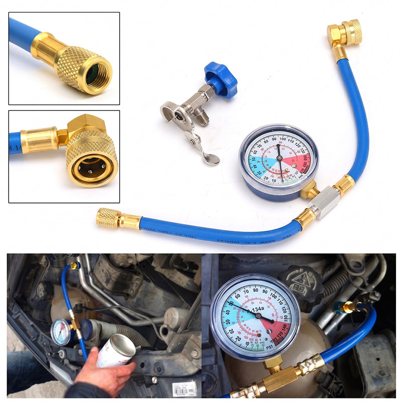 Universel AC Påfyldningsslange med Manometer (R134A/R12/R22)