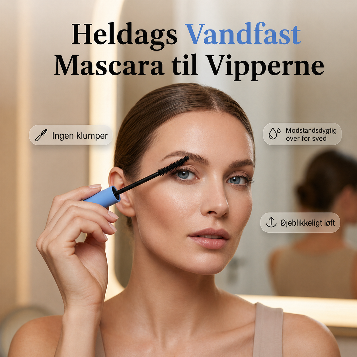 Vandfast Volumen-Mascara: Dramatisk Længde og Løft