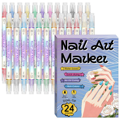 2-i-1 Dual-Tip Neglepenne: Hurtigtørrende Neglekunst Uden UV