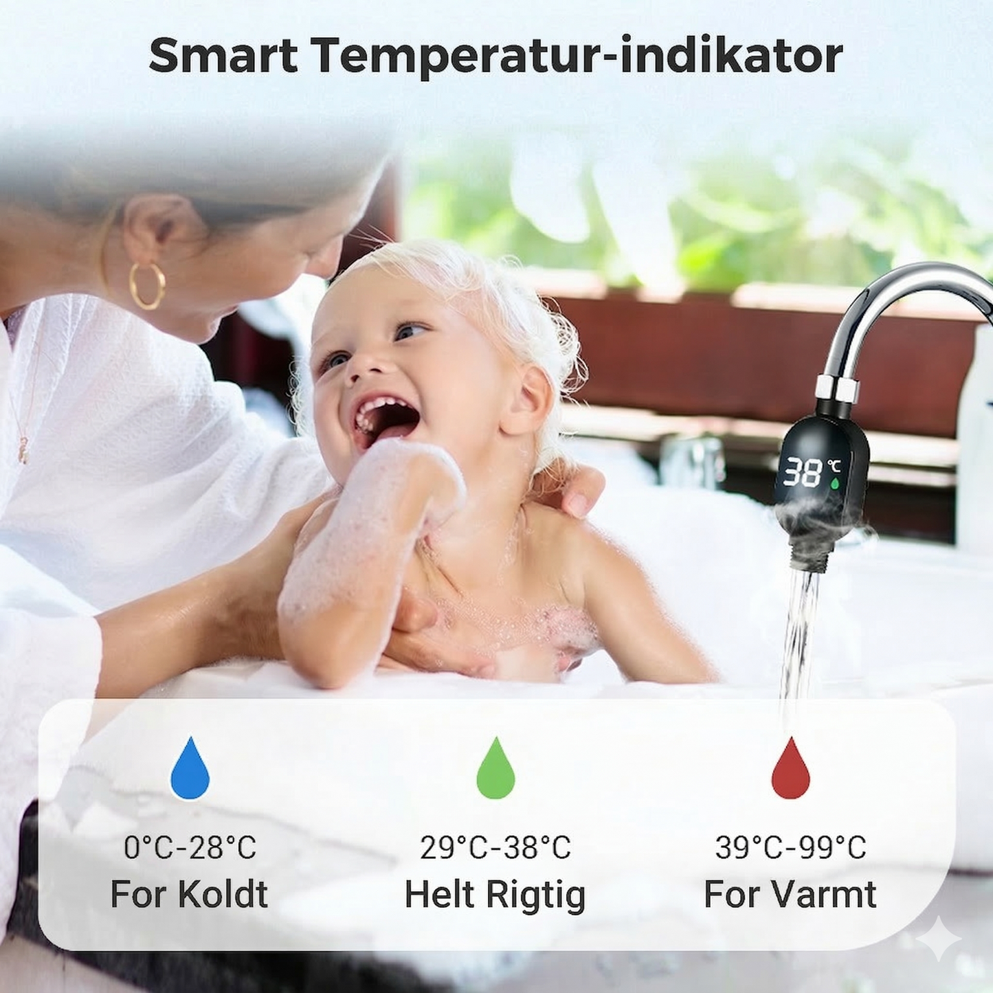 Letlæseligt digitalt badetermometer – Skånsom beskyttelse, øjeblikkelig temperaturvisning og babysikker