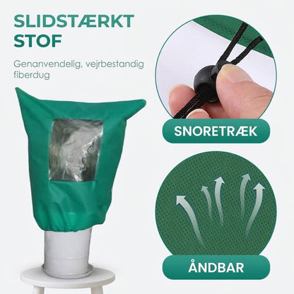 Vinterovertræk til Planter med Lynlås og Snoretræk – Frostsikker, Transparent Vindue & Robust Design – Ideelt til Frugttræer, Grøntsager og Potteplanter