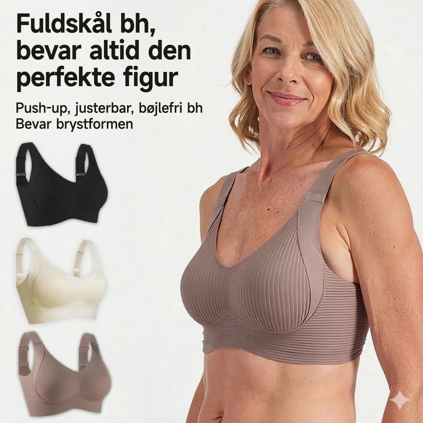 Superstödjande BH Push-up-BH utan bygel Inga hängande bröst längre