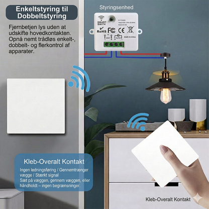 Trådløs Afbryder – 100% Batterifri & Nem Montering
