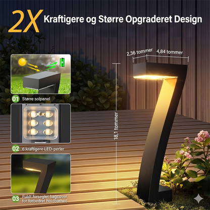 Moderne 7-Formet Solcellelampe til Have (IP65)