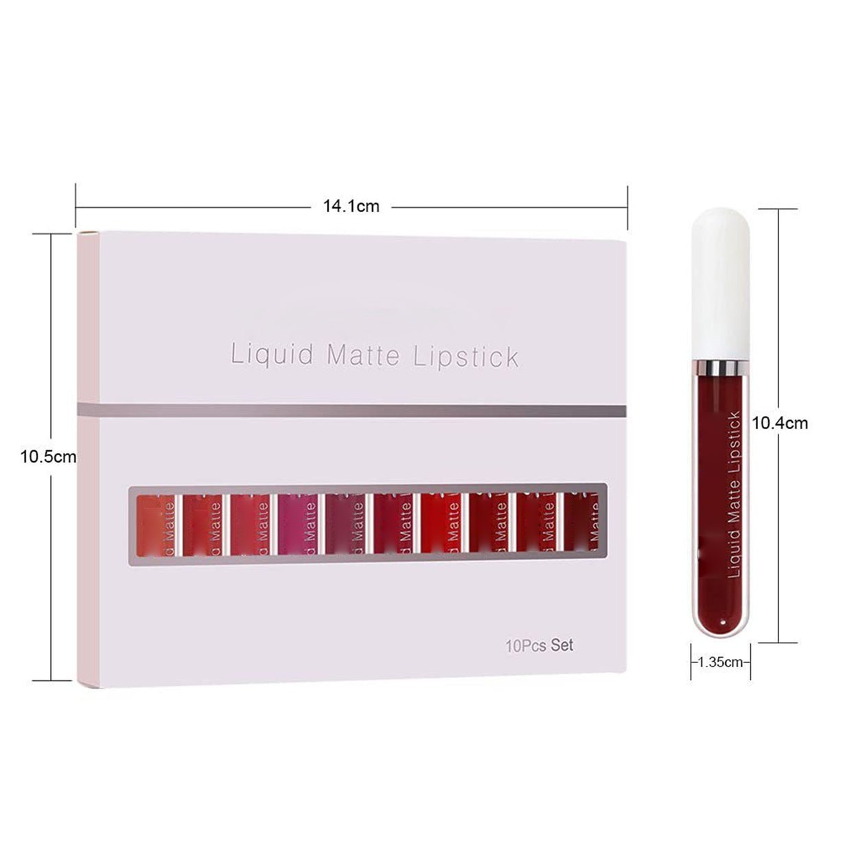 10-Pak Kyssesikker Mat Lipgloss – Langtidsholdbar og Plejende