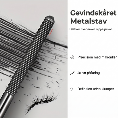 Vandfast Fibermascara med Metalbørste: Dramatisk Længde og 24-Timers Hold