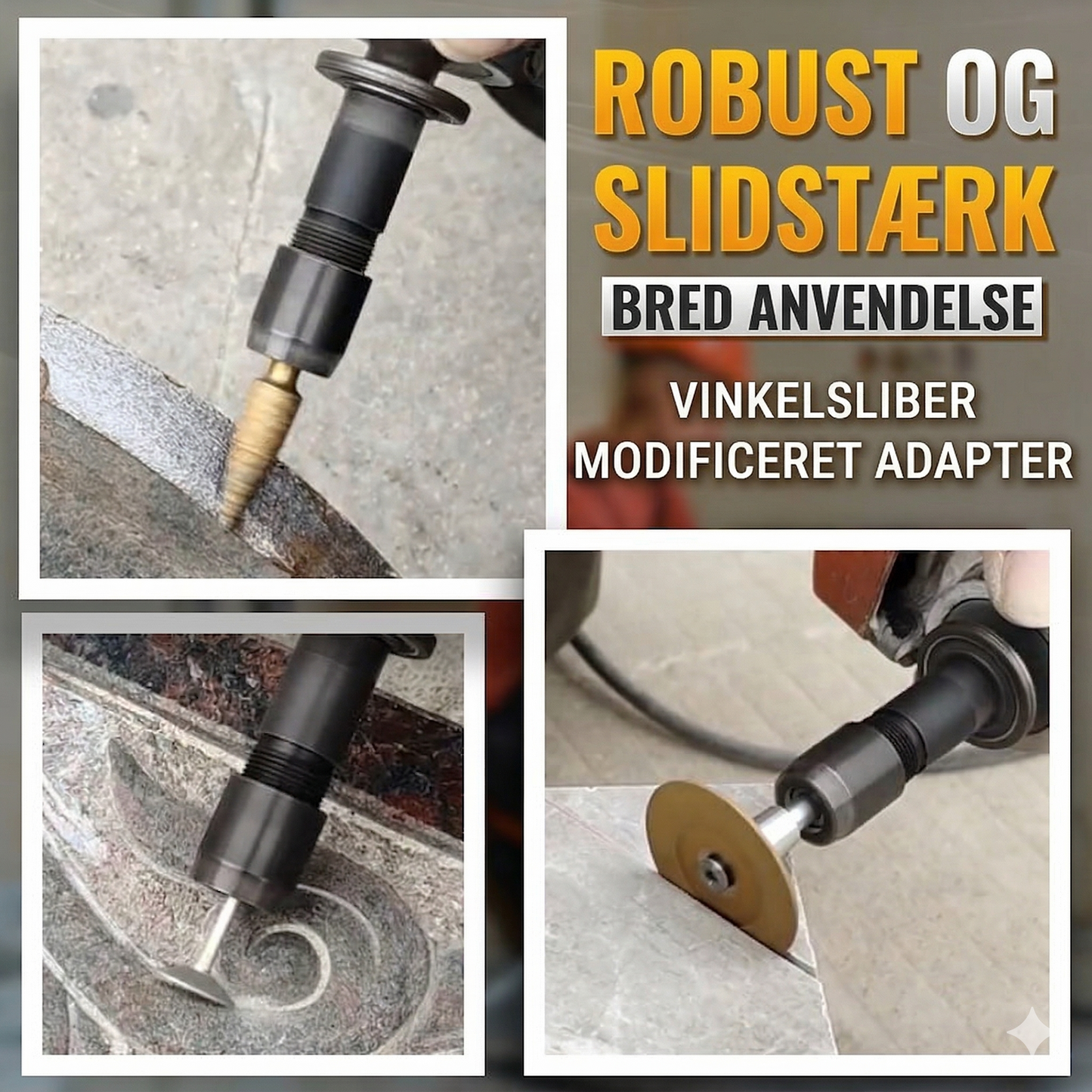 Modificeret Vinkelsliber-adapter – Forvandl til Ligesliber (M10/3mm/6mm)