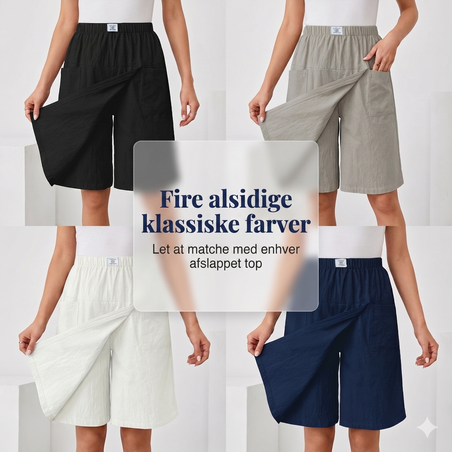 Afslappet Sommer-Skort med Stræktalje og Lommer
