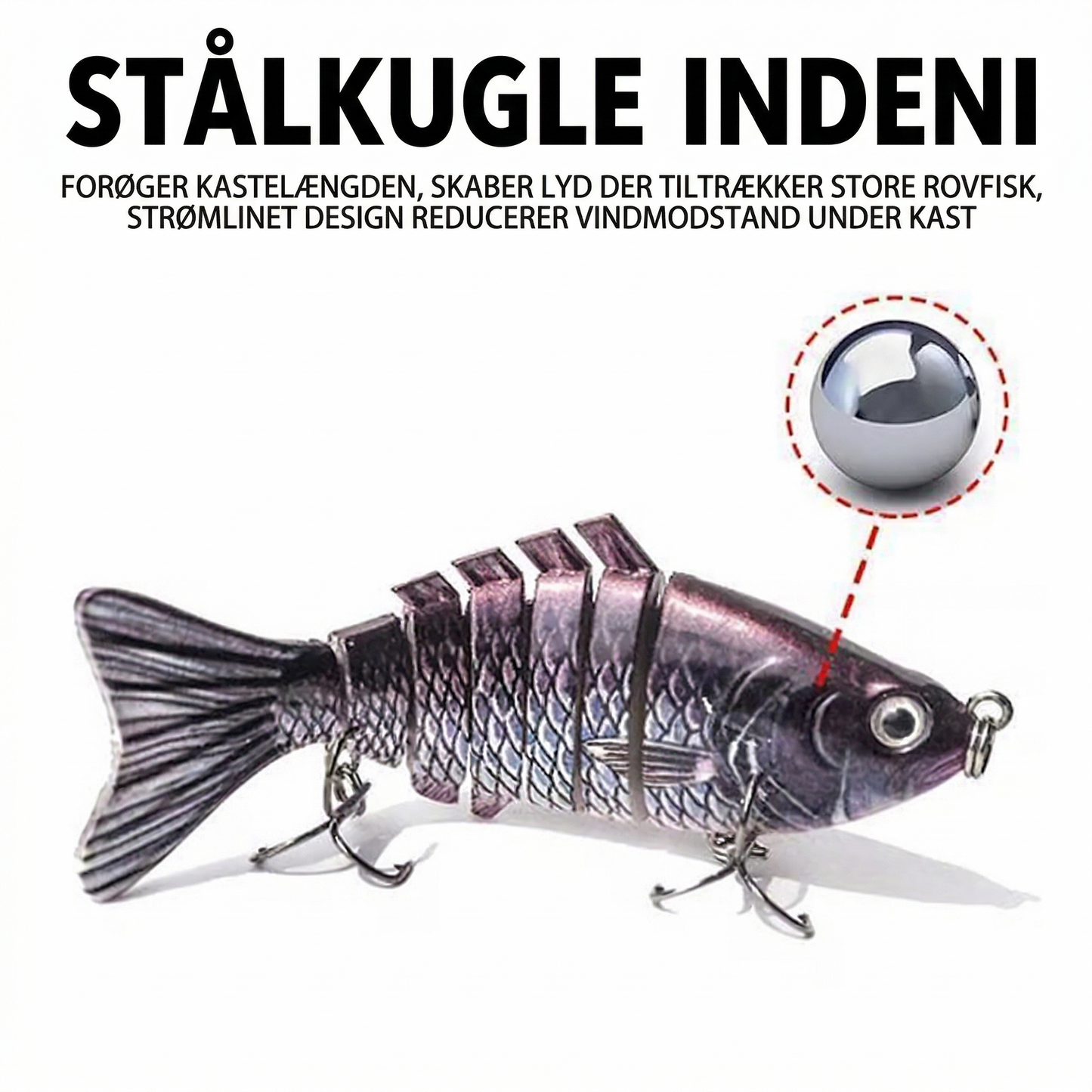 Flerleddet Bionisk Wobler – Livagtig Fiskeagn til Fersk- og Saltvand