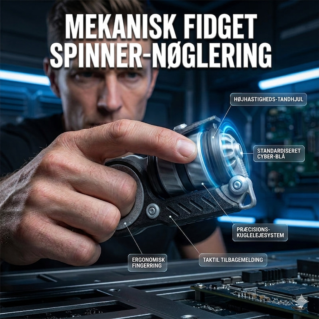 Mekanisk Fidget Spinner Nøglering til Stresslindring