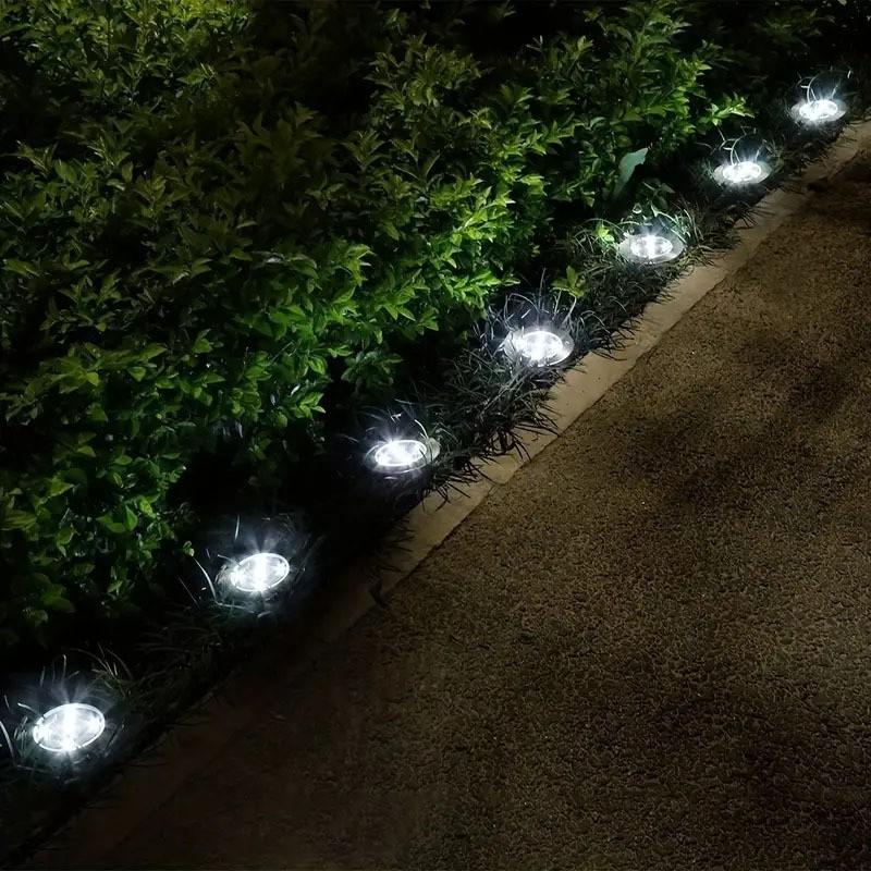 Udendørs solcellelampe i rustfrit stål med 8 LED