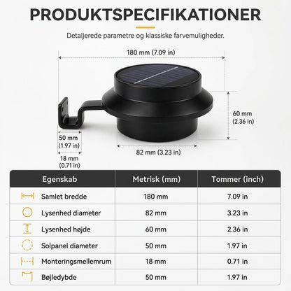 Udendørs Vandtæt Solcelle LED Lampe til Tagrender – Lys Uden Strømregning