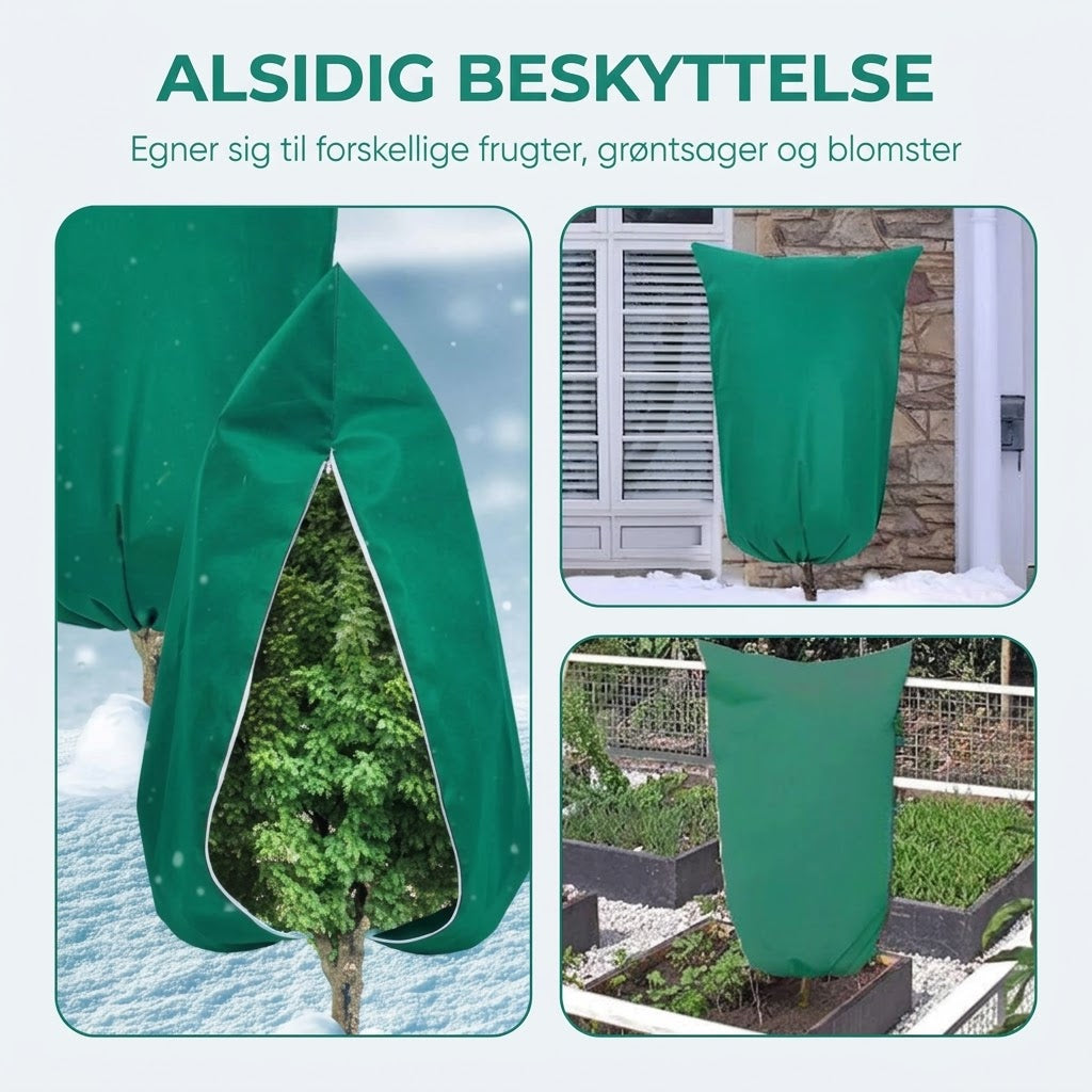 Vinterovertræk til Planter med Lynlås og Snoretræk – Frostsikker, Transparent Vindue & Robust Design – Ideelt til Frugttræer, Grøntsager og Potteplanter