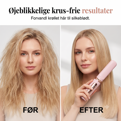 Genopladelig Trådløs Skoldningsfri Glattebørste med Digitalt Display