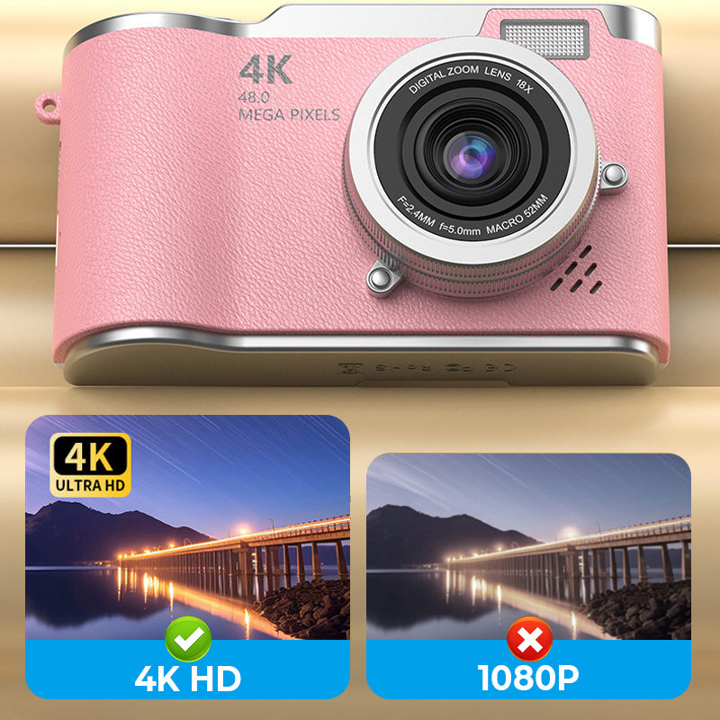 4K HD Digitalkamera med Flip-Skærm og Autofokus